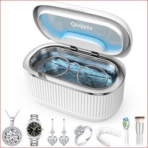 Ultrasonic Jewelry Cleaner with 304 Stainless Steel Tank, 5 Timer Modes